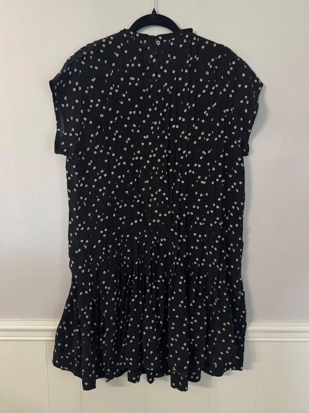 J.Crew Womens Black Ditsy Pintuck Shift Dress in Midnight Floral Print Sz XL NWT